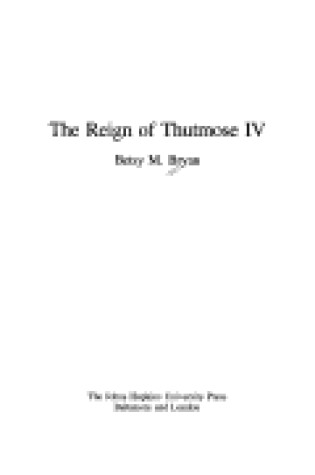 Cover of Reign of Thutmose IV