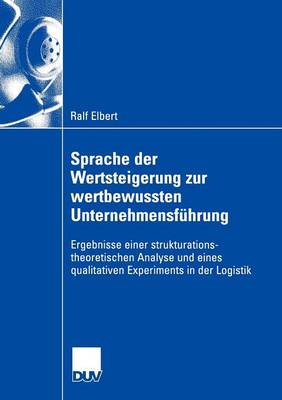 Book cover for Sprache der Wertsteigerung zur wertbewussten Unternehmensführung