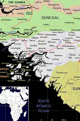 Book cover for Modern Day Color Map of Guinea-Bissau in Africa Journal