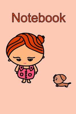 Book cover for Kawaii Girl and Dog Notebook Peach