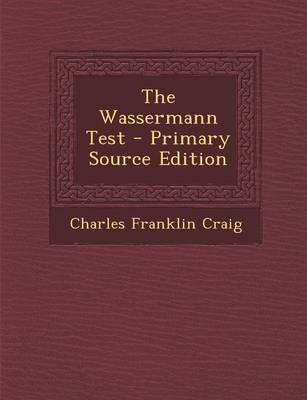 Book cover for The Wassermann Test - Primary Source Edition