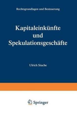 Cover of Kapitaleinkunfte Und Spekulationsgeschafte