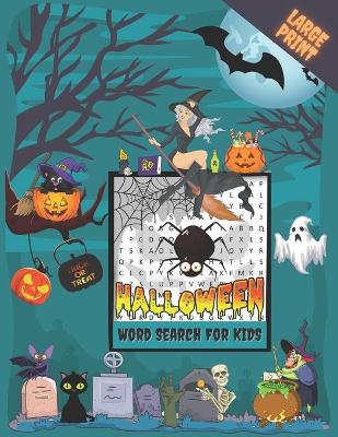 Book cover for halloween word search for Kids