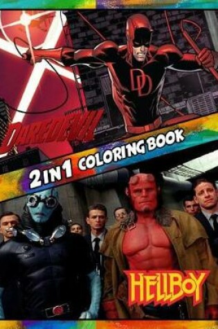 Cover of 2 in 1 Coloring Book Daredevil and Hellboy