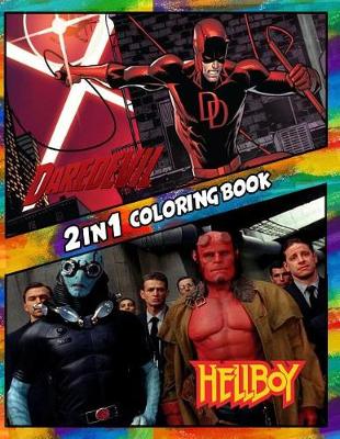 Cover of 2 in 1 Coloring Book Daredevil and Hellboy