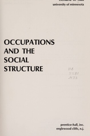 Cover of Occupations and the Social Structure