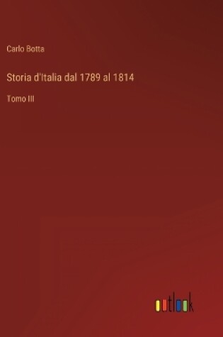 Cover of Storia d'Italia dal 1789 al 1814