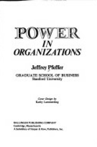 Cover of Power in Organizations
