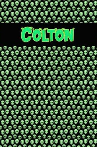 Cover of 120 Page Handwriting Practice Book with Green Alien Cover Colton