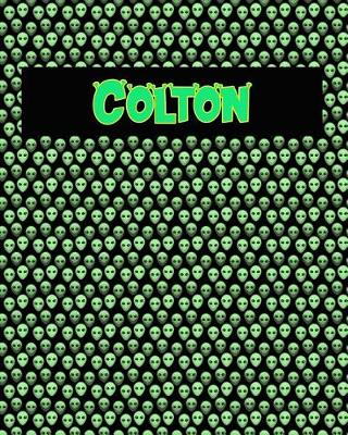 Cover of 120 Page Handwriting Practice Book with Green Alien Cover Colton