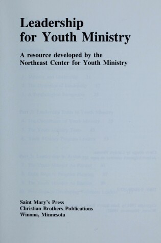 Cover of Leadership for Youth Ministry