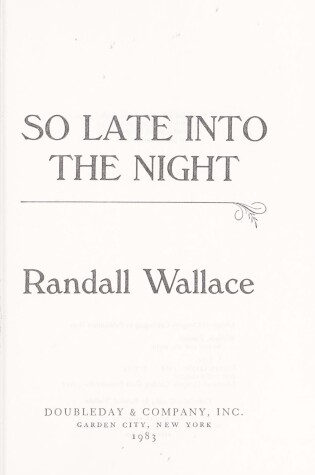 Cover of So Late Into the Night