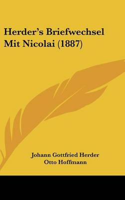 Book cover for Herder's Briefwechsel Mit Nicolai (1887)