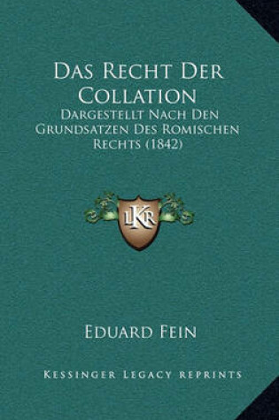 Cover of Das Recht Der Collation