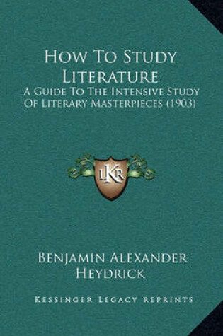 Cover of How to Study Literature