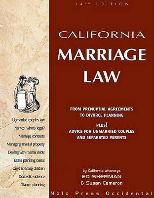 Book cover for California Marriage Law