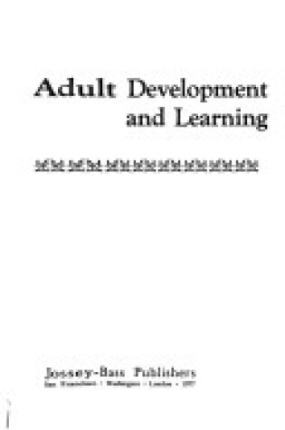 Cover of Adult Development and Learning