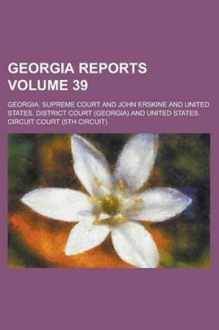 Cover of Georgia Reports Volume 39