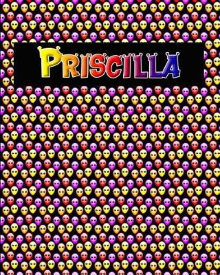 Cover of 120 Page Handwriting Practice Book with Colorful Alien Cover Priscilla