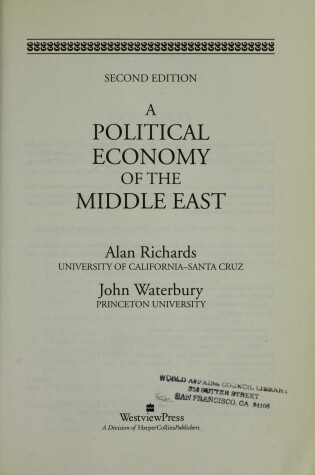 Cover of A Political Economy Of The Middle East 2E