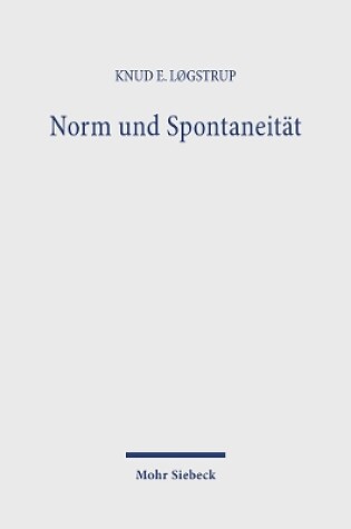 Cover of Norm und Spontaneitat