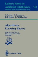 Book cover for Algorithmic Learning Theory - Alt '92