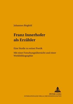 Book cover for Franz Innerhofer ALS Erzaehler