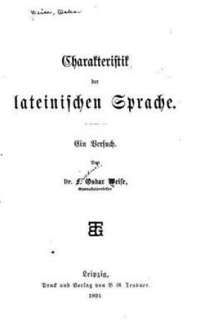 Cover of Charakteristik der lateinischen Sprache