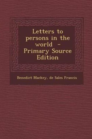 Cover of Letters to Persons in the World