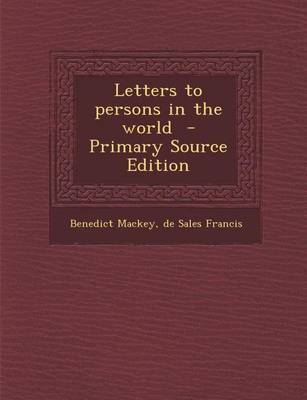 Book cover for Letters to Persons in the World