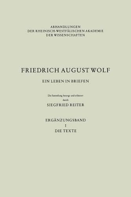 Book cover for Friedrich August Wolf