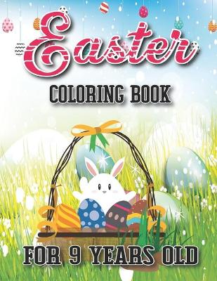 Book cover for Easter coloring book for 9 years old