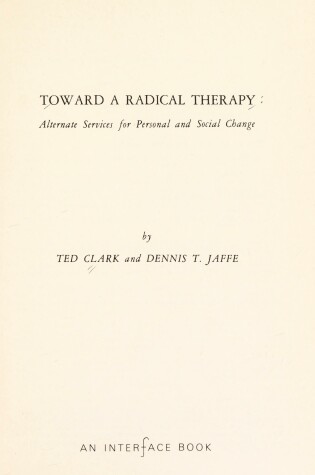 Cover of Toward a Radical Therapy