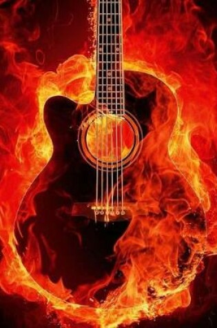 Cover of Guitar On Fire Journal Notebook - Wide Ruled
