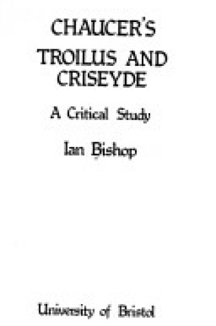 Cover of "Troilus and Criseyde"