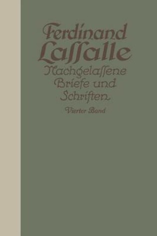 Cover of Lassalles Briefwechsel Mit Grafin Sophie Von Hatƶfeldt