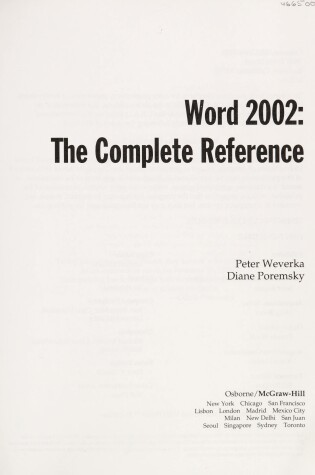 Cover of Word 2002