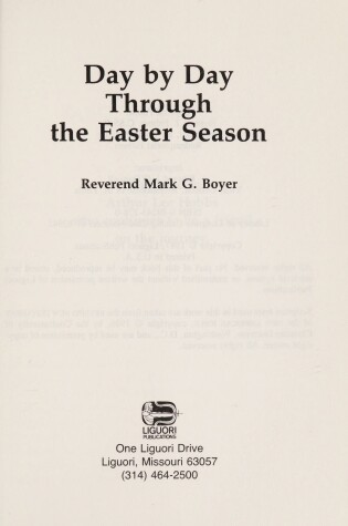 Cover of Day by Day Through the Easter Season