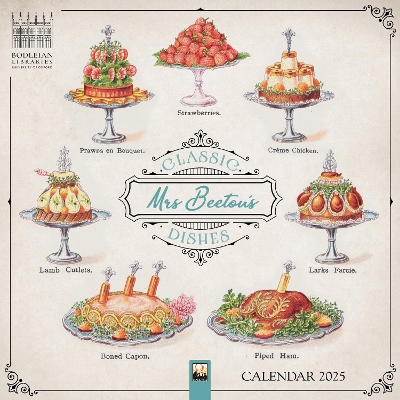 Cover of Bodleian Library: Mrs Beetons Classic Dishes Wall Calendar 2025