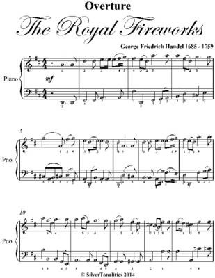 Book cover for Overture the Royal Fireworks Easy Piano Sheet Music