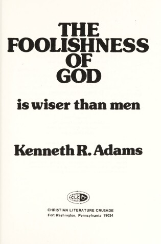 Cover of Foolishness of God