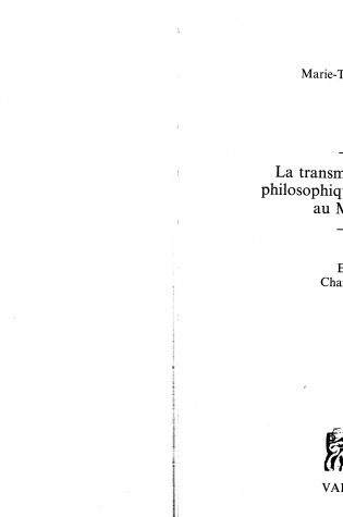 Cover of La Transmission des Textes Philosophiques et Scientifiques au Moyen Age