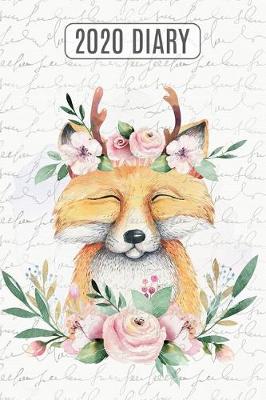 Book cover for 2020 Daily Diary Planner, Watercolor Fox & Flowers