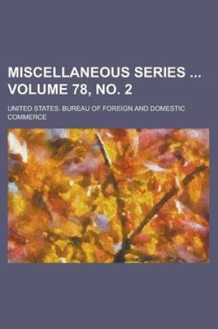 Cover of Miscellaneous Series Volume 78, No. 2