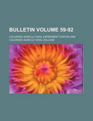 Book cover for Bulletin Volume 59-92