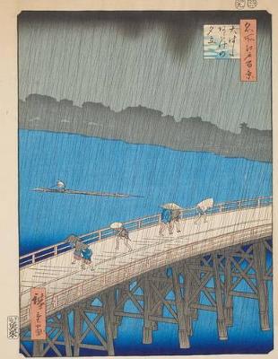 Book cover for Downpour at Ohashi Bridge in Atake, Ando Hiroshige. Blank Journal