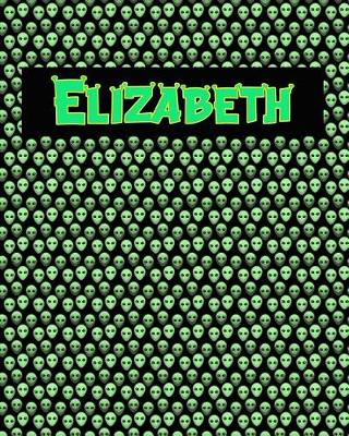 Book cover for 120 Page Handwriting Practice Book with Green Alien Cover Elizabeth