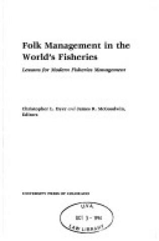 Cover of Folk Management in the World's Fisheries