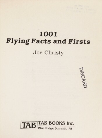 Book cover for 1001 Flying Facts and Firsts