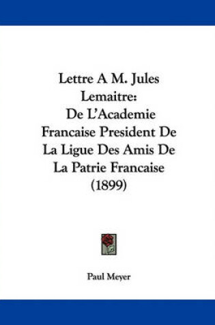 Cover of Lettre A M. Jules Lemaitre